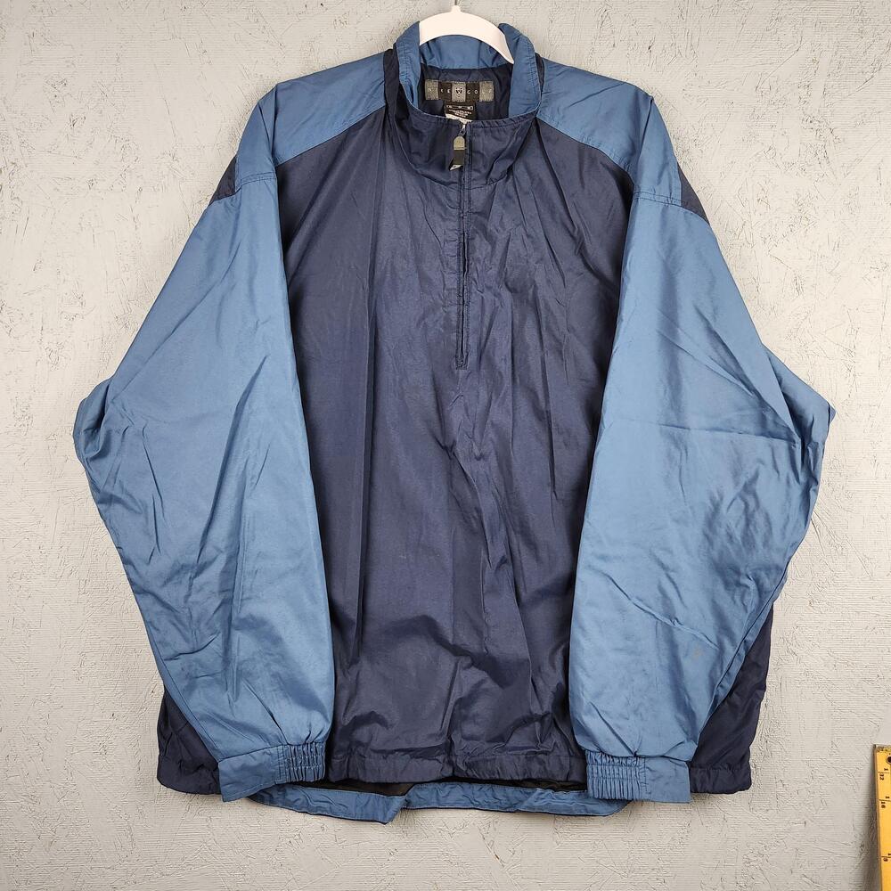 Vintage Nike Golf Jacket Mens XL Blue Clima FIT Half Zip Windbreaker Pullover